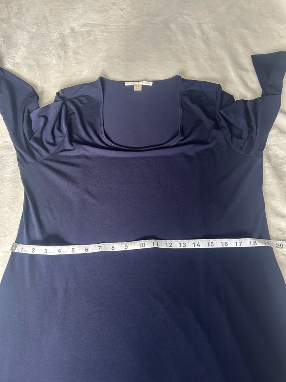 Boston Proper Deep Navy 3/4 Sleeve Maxi Dress - Picture 3 of 7